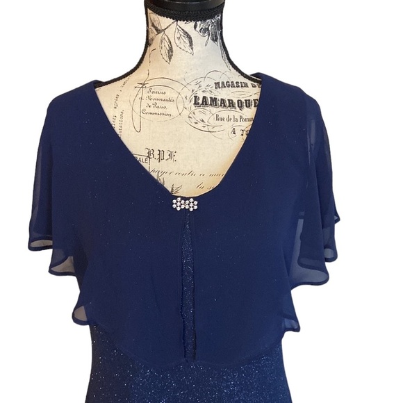 SLNY Sheath Dress Embellished Sparkly Navy Size 8 New - Picture 2 of 5